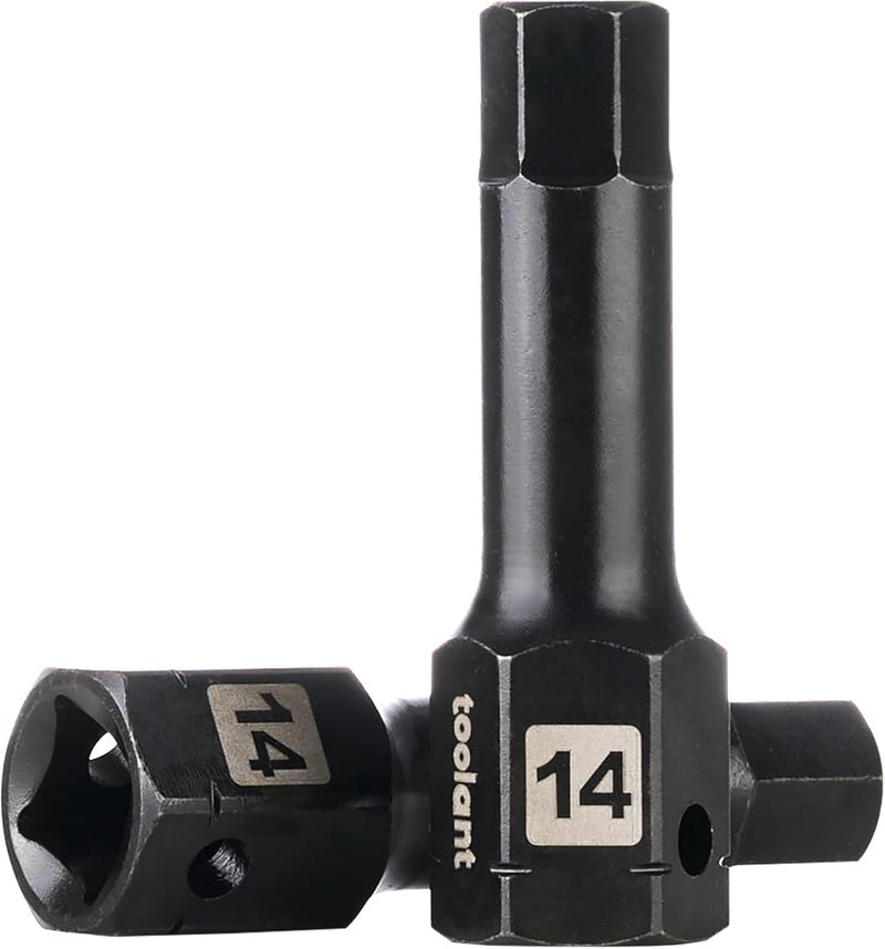 toolant 1/2" drive 14mm impact hex bit socket set 2PCS, Hex Drive, S2 Steel Air Drive Allen Socket set,Impact Grade，Anti-Roll Design - Image 1